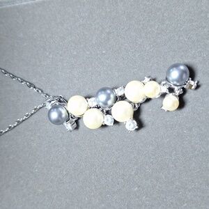 Nolan Miller Pearl and Silver Necklace